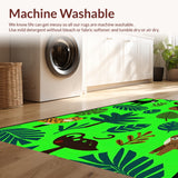 Ultra Soft Area Rug, Non Slip, Stain Resistant, Washable Area Rugs for Living Room, Bedroom, Tropical Jungle Dark Green Nursery Play Rug(Green)