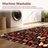 Ultra Soft Area Rug, Non Slip, Stain Resistant, Washable Area Rugs for Living Room, Bedroom, Boho Insect Botanical(Gray)