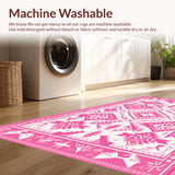 Ultra Soft Area Rug, Non Slip, Stain Resistant, Washable Area Rugs for Living Room, Bedroom, Western Cowgirl Bath Mat(Pink)