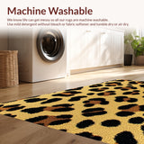 Ultra Soft Area Rug, Non Slip, Stain Resistant, Washable Area Rugs for Living Room, Bedroom, Fashionable Leopard Print Soft Living Room(Beige)
