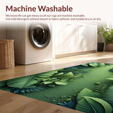Ultra Soft Area Rug, Non Slip, Stain Resistant, Washable Area Rugs for Living Room, Bedroom, Chic Monstera Leaf Entryway High Traffic Carpet(Green)