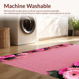 Ultra Soft Area Rug, Non Slip, Stain Resistant, Washable Area Rugs for Living Room, Bedroom, Floral Coquette Bath Mat(Pink)