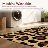 Ultra Soft Area Rug, Non Slip, Stain Resistant, Washable Area Rugs for Living Room, Bedroom, Leopard Print Low-Pile(Beige)