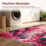 Ultra Soft Area Rug, Non Slip, Stain Resistant, Washable Area Rugs for Living Room, Bedroom, Romantic Pink Floral Non-Slip Bathroom(Pink)