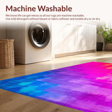 Ultra Soft Area Rug, Non Slip, Stain Resistant, Washable Area Rugs for Living Room, Bedroom, Fluffy Rainbow Tie-Dye(Red)