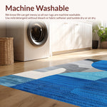Ultra Soft Area Rug, Non Slip, Stain Resistant, Washable Area Rugs for Living Room, Bedroom, Modern Abstract Grey Blue Living Room Rug(Blue) - ODIKA