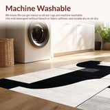 Ultra Soft Area Rug, Non Slip, Stain Resistant, Washable Area Rugs for Living Room, Bedroom, Handmade Wool Viscose Abstract(Black)