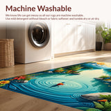 Ultra Soft Area Rug, Non Slip, Stain Resistant, Washable Area Rugs for Living Room, Bedroom, Wildlife Bass Fishing Lodge(Blue)