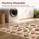 Ultra Soft Area Rug, Non Slip, Stain Resistant, Washable Area Rugs for Living Room, Bedroom, Light Brown Vintage Floral Dining Room(Beige)