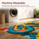 Ultra Soft Area Rug, Non Slip, Stain Resistant, Washable Area Rugs for Living Room, Bedroom, Fantasy Dragon Castle(Yellow) - ODIKA