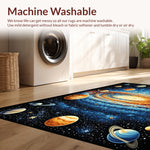 Ultra Soft Area Rug, Non Slip, Stain Resistant, Washable Area Rugs for Living Room, Bedroom, Educational Solar System Playmat Rug(Blue) - ODIKA