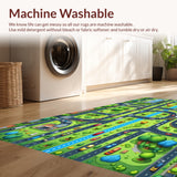 Ultra Soft Area Rug, Non Slip, Stain Resistant, Washable Area Rugs for Living Room, Bedroom, Multi Color Educational Playmat for Kids(Green)