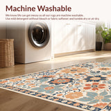 Ultra Soft Area Rug, Non Slip, Stain Resistant, Washable Area Rugs for Living Room, Bedroom, Floral Vintage Medallion(Beige)