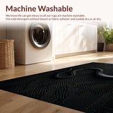 Ultra Soft Area Rug, Non Slip, Stain Resistant, Washable Area Rugs for Living Room, Bedroom, Gothic Snake Print(Black)