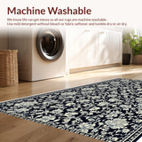 Ultra Soft Area Rug, Non Slip, Stain Resistant, Washable Area Rugs for Living Room, Bedroom, Reversible Plastic Straw(Black)