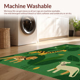 Ultra Soft Area Rug, Non Slip, Stain Resistant, Washable Area Rugs for Living Room, Bedroom, Stylish Christmas Living Room Washable Area Rug(Green)