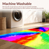 Ultra Soft Area Rug, Non Slip, Stain Resistant, Washable Area Rugs for Living Room, Bedroom, Soft Colorful Tie-Dyed Playroom Rug(Red)