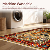 Ultra Soft Area Rug, Non Slip, Stain Resistant, Washable Area Rugs for Living Room, Bedroom, Vintage Boho Non-Slip Animal Print Rug(Yellow)