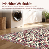 Ultra Soft Area Rug, Non Slip, Stain Resistant, Washable Area Rugs for Living Room, Bedroom, Vintage Distressed Damask(Beige)