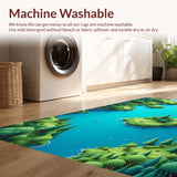 Ultra Soft Area Rug, Non Slip, Stain Resistant, Washable Area Rugs for Living Room, Bedroom, 3D Moss Shag(Blue)