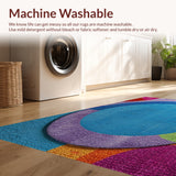 Ultra Soft Area Rug, Non Slip, Stain Resistant, Washable Area Rugs for Living Room, Bedroom, Magic Circle Pattern Witch(Blue)