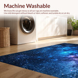Ultra Soft Area Rug, Non Slip, Stain Resistant, Washable Area Rugs for Living Room, Bedroom, Starry Sky Glitter Kids Bedroom Rug(Blue)