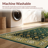 Ultra Soft Area Rug, Non Slip, Stain Resistant, Washable Area Rugs for Living Room, Bedroom, Velvet Islamic Prayer(Green)
