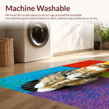 Ultra Soft Area Rug, Non Slip, Stain Resistant, Washable Area Rugs for Living Room, Bedroom, Cat Themed Welcome Doormat(Blue)