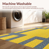 Ultra Soft Area Rug, Non Slip, Stain Resistant, Washable Area Rugs for Living Room, Bedroom, Vintage Distressed Printed(Yellow)