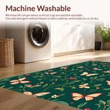 Ultra Soft Area Rug, Non Slip, Stain Resistant, Washable Area Rugs for Living Room, Bedroom, Artistic Floral Low Pile Living Room Rug(Green)
