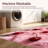 Ultra Soft Area Rug, Non Slip, Stain Resistant, Washable Area Rugs for Living Room, Bedroom, Coquette Bow Fluffy(Pink)