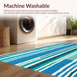 Ultra Soft Area Rug, Non Slip, Stain Resistant, Washable Area Rugs for Living Room, Bedroom, Modern Round Shag Fluffy(Blue)