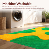 Ultra Soft Area Rug, Non Slip, Stain Resistant, Washable Area Rugs for Living Room, Bedroom, cute cat shaped(Green)