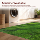 Ultra Soft Area Rug, Non Slip, Stain Resistant, Washable Area Rugs for Living Room, Bedroom, Boho Leaf Shaggy(Green)