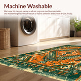 Ultra Soft Area Rug, Non Slip, Stain Resistant, Washable Area Rugs for Living Room, Bedroom, Boho Serenity Oasis Rug Escape(Orange)