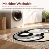 Ultra Soft Area Rug, Non Slip, Stain Resistant, Washable Area Rugs for Living Room, Bedroom, Trippy Yin Yang(Gray)