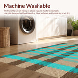 Ultra Soft Area Rug, Non Slip, Stain Resistant, Washable Area Rugs for Living Room, Bedroom, Modern Checked Abstract(Beige)