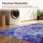 Ultra Soft Area Rug, Non Slip, Stain Resistant, Washable Area Rugs for Living Room, Bedroom, Boho Chic Distressed Living Room Rug(Blue) - ODIKA