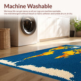 Ultra Soft Area Rug, Non Slip, Stain Resistant, Washable Area Rugs for Living Room, Bedroom, Earth from Space Round(Blue)