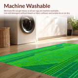 Ultra Soft Area Rug, Non Slip, Stain Resistant, Washable Area Rugs for Living Room, Bedroom, Modern Abstract Non-Slip Kids Playroom(Green)