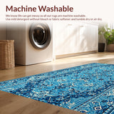 Ultra Soft Area Rug, Non Slip, Stain Resistant, Washable Area Rugs for Living Room, Bedroom, Vintage Distressed(Blue)
