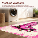 Ultra Soft Area Rug, Non Slip, Stain Resistant, Washable Area Rugs for Living Room, Bedroom, Pink Cowgirl Boot Western Entryway Rug(Pink)