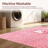 Ultra Soft Area Rug, Non Slip, Stain Resistant, Washable Area Rugs for Living Room, Bedroom, Modern Cute Cat Bedroom Decor(Pink)