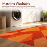 Ultra Soft Area Rug, Non Slip, Stain Resistant, Washable Area Rugs for Living Room, Bedroom, Modern Abstract Geometric Non-Slip Living Room(Orange)