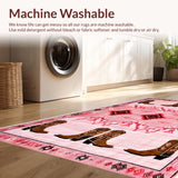 Ultra Soft Area Rug, Non Slip, Stain Resistant, Washable Area Rugs for Living Room, Bedroom, Soft Absorbent Pink Bedroom Accent Mat(Pink)
