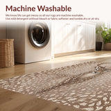 Ultra Soft Area Rug, Non Slip, Stain Resistant, Washable Area Rugs for Living Room, Bedroom, Contemporary Antelope Print Kitchen Rug(Beige)
