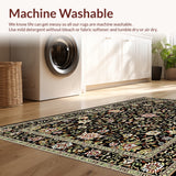 Ultra Soft Area Rug, Non Slip, Stain Resistant, Washable Area Rugs for Living Room, Bedroom, Soft Floral Vintage Living Room Rug(Beige)