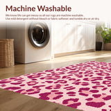 Ultra Soft Area Rug, Non Slip, Stain Resistant, Washable Area Rugs for Living Room, Bedroom, Modern Leopard Print Soft Playroom Rug(Pink)