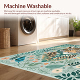 Ultra Soft Area Rug, Non Slip, Stain Resistant, Washable Area Rugs for Living Room, Bedroom, Green Tiger Living Room Area Carpet Vibrant Thin Design(Gray)
