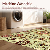 Ultra Soft Area Rug, Non Slip, Stain Resistant, Washable Area Rugs for Living Room, Bedroom, Soft Floral Transitional Living Room Rug(Beige)
